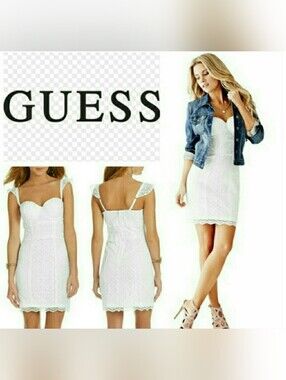 Guess White Lace Dress - 8